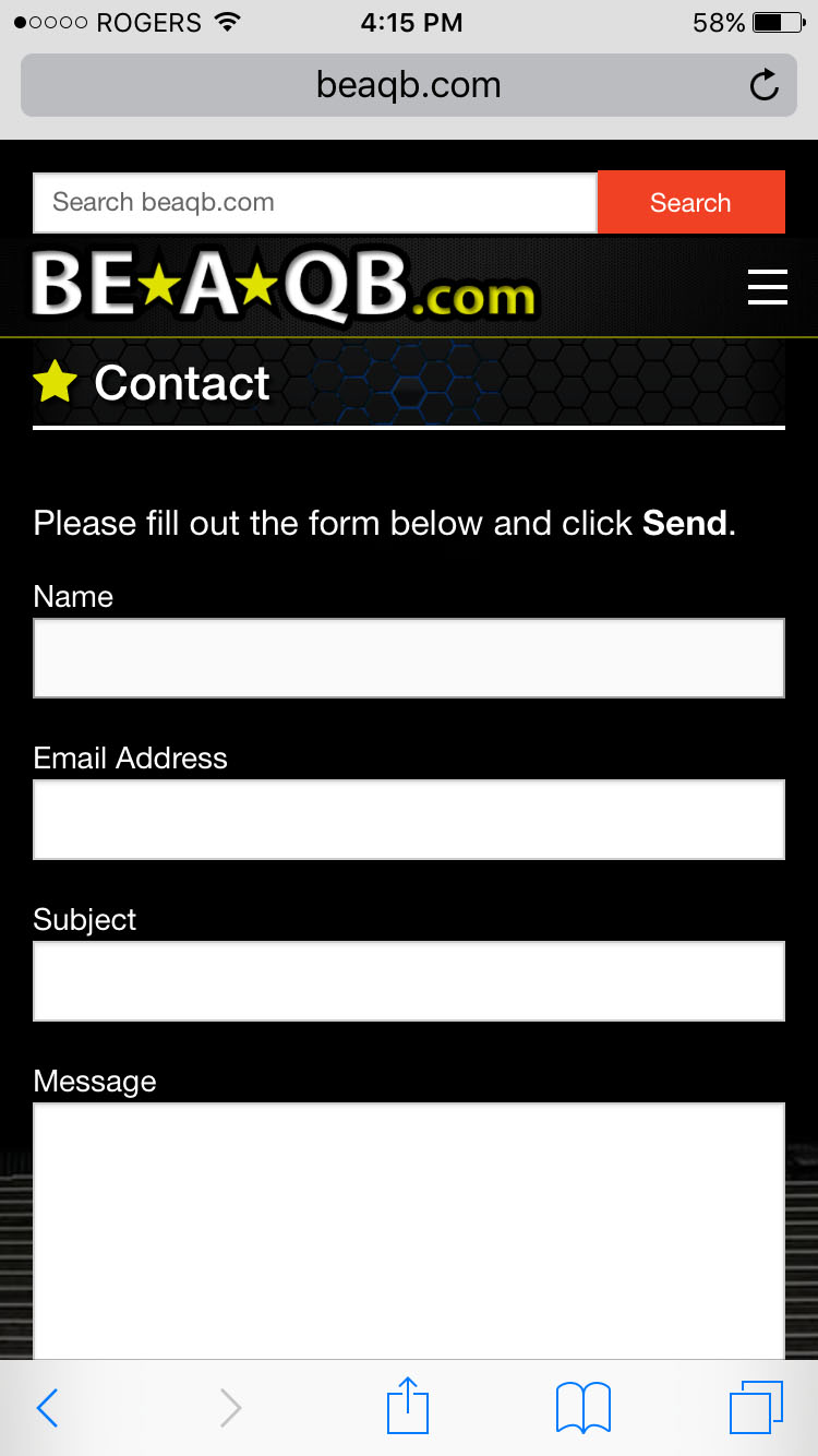 Mobile Contact Form