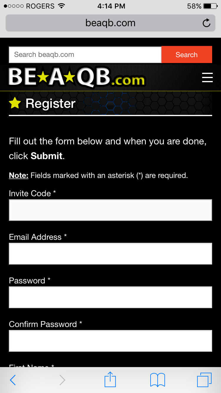 Mobile Member Registration Form