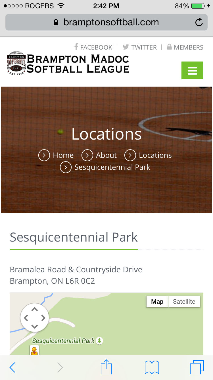 Mobile Locations Page